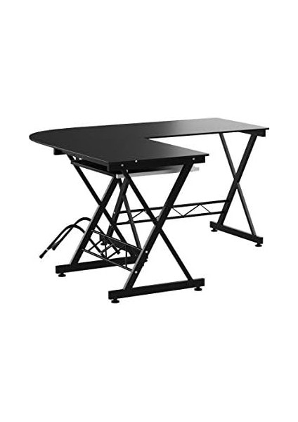 LCD402B Ev, Ofis Için Bilgisayar Masası, 150 x 138 x 75 Cm, Siyah modelleri