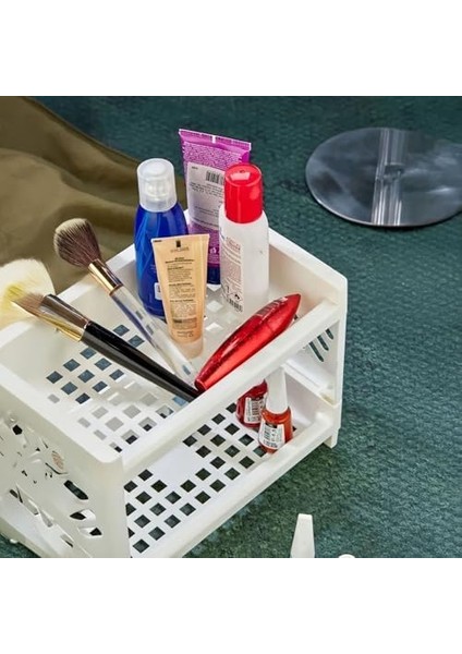 Deconox 2 Katlı Çok Amaçlı Makyaj Organizeri – Şeffaf Akrilik Takı & Kozmetik Düzenleyici | Banyo, Mutfak ve Çalışma Odası Için Raf | Modern ve Yer Tasarruflu fiyatları