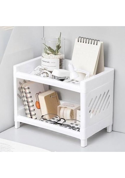 Deconox 2 Katlı Çok Amaçlı Makyaj Organizeri – Şeffaf Akrilik Takı & Kozmetik Düzenleyici | Banyo, Mutfak ve Çalışma Odası Için Raf | Modern ve Yer Tasarruflu modelleri