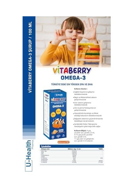 U Health Vıtaberry Omega Şurup 100ML
