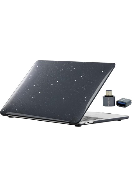 MacBook Pro 14.2 Inç Kılıf – M1-M2-M3-M4 Çip A2442 A2779 A2992 A2918 A3112 A3401 A3185 Uyumlu, Simli Kristal Parlak Sert Kapak, Pürüzsüz Yüzey, Darbeye Dayanıklı Ince Koruma Siyah