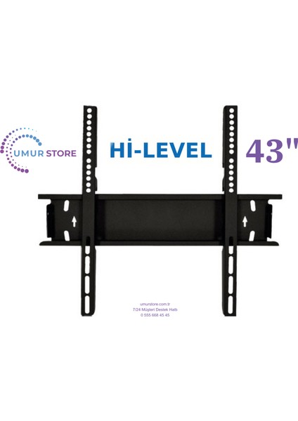 43HRT900 43" 108 Ekran Uydu Alıcılı 4K Ultra Hd 42”, 43”, 49”, 50” Uyumlu LCD LED Tv Sabit Duvar Askı Aparatı