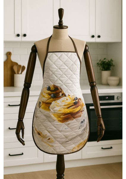 Kapitoneli Mutfak Önlüğü Dijital Baskılı Önlük