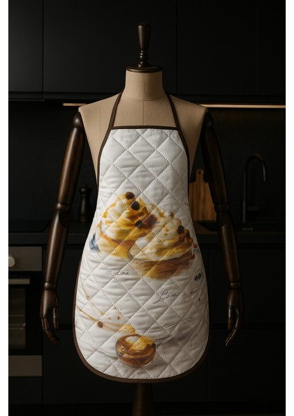 Kapitoneli Mutfak Önlüğü Dijital Baskılı Önlük modelleri