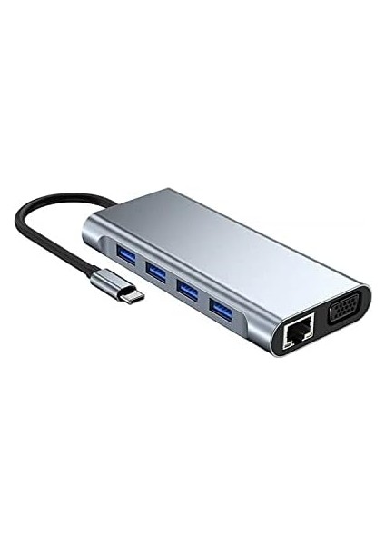 Type C Hub 11 In 1 USB C Docking Station 4K Hdmı,vga,type C Pd,usb3.0, Ethernet,sd/tf Aux Pc Uyumlu Adaptör Çoklayıcı Çevirici Dönüştürücü HUB114 fiyatları