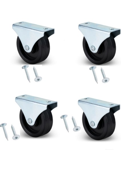 Sabit Tabanlı Masa Tekeri Sehpa ve Dolap Tekeri(Teker Çapı:38mm Yükseklik:50mm) 4 Adet