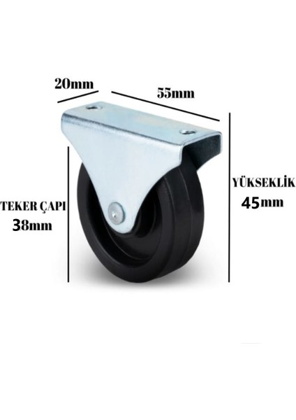 Sabit Tabanlı Masa Tekeri Sehpa ve Dolap Tekeri(Teker Çapı:38mm Yükseklik:50mm) 4 Adet fiyatları