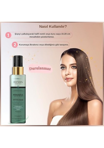 Elysian Essence Biberiye & Çay Ağacı Sıvı Saç Kremi 2'li Set – Durulanmayan, Saç Dökülmesine Karşı, Hızlı Uzama Etkili Bakım Spreyi 150 ml