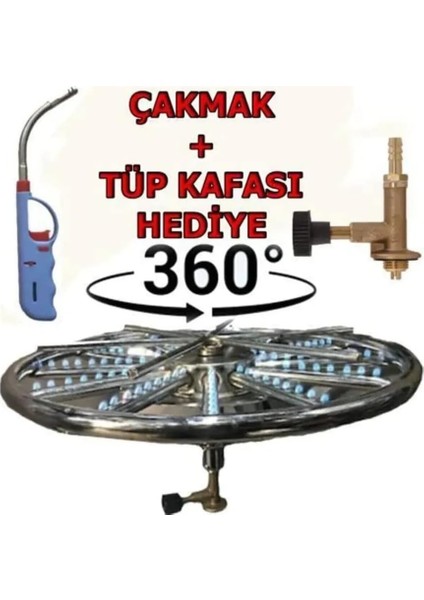 38 Cm Döner Başlıklı Portatif Künefe - Kadayıf - Balık - Börek Pişirme Ocağı