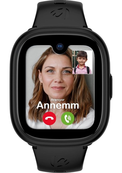 5 Plus Çocuk Akıllı Saat - Görüntülü Arama, Gps, Sos, Sağlık Takibi, Güvenli Alan (Siyah)