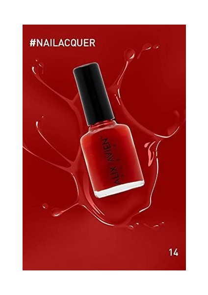 Bayrak Kırmızı Oje 14 - Yüksek Pigmentli Uzun Süreli Kalıcılık Hızlı Kuruma - Nail Lacquer 14