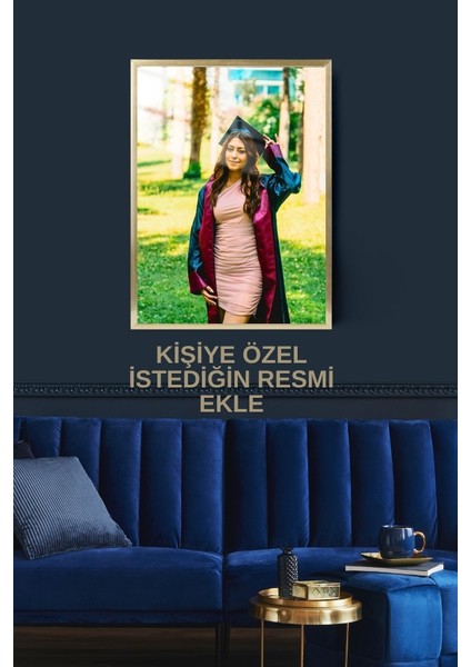Kişiye Özel Mezuniyet Çerçeveli Metal Poster Tablo