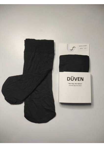 12'li Kadın Siyah Orta Kalın Mevsimlik Muz 40 Den Soket Kısa Çorap ( 12 Piece Bobby Socks ) fiyatları