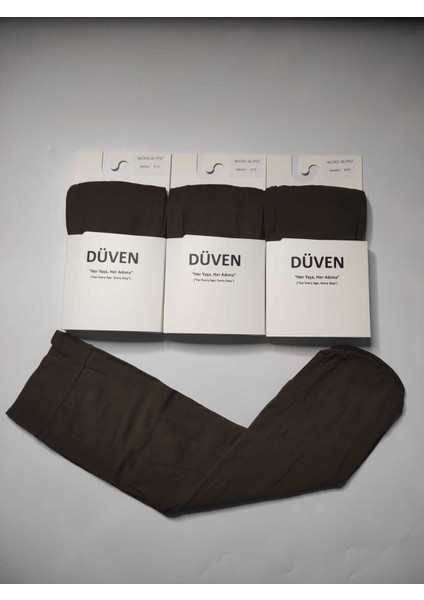 Mat Dokulu 40 Den Orta Kalın Mus Kakao 3'lü Dizaltı Pantolon Çorap modelleri