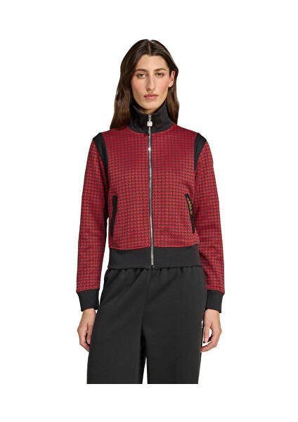 Houndstooth Tt Kadın Günlük Ceket JY3461 Kırmızı