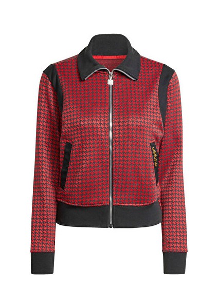 Houndstooth Tt Kadın Günlük Ceket JY3461 Kırmızı