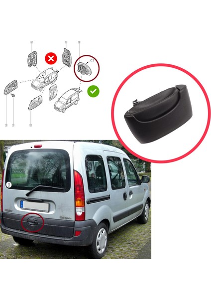 Renault Kangoo Kc Express Fc Nissan Kubistar Mk1 X76 Için Sol Yan Sürgülü Kapı Dış Açma Kolu Siyah fırsatları