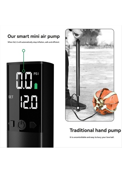 Elektrikli Top Pompası Spor Topları Için Taşınabilir Bilyalı Pompa Basınç Göstergesi ve LED Işığı ile Elektrik Basketbol Pompası (Yurt Dışından)