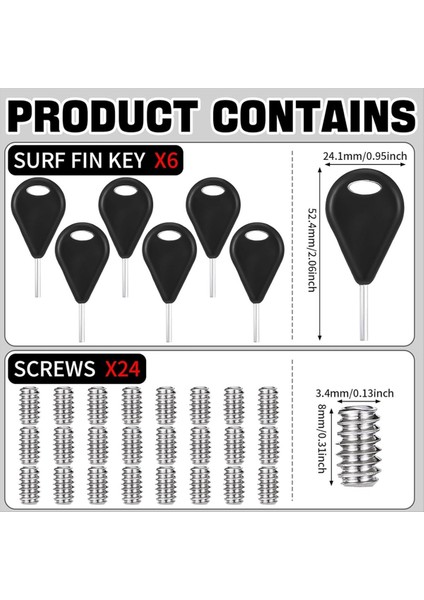 6 Adet Sörf Fin Anahtarı Sörf Sörf Fin Anahtarı 24 Adet ile Fin Vidaları Evrensel Altıgen Sörf Tahtası Fin Anahtarı Yedek (Yurt Dışından) fiyatları