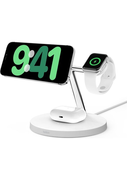 Boostcharge Pro 3-In-1 Charger With Qi2 For 17, 16, 15, 14, 13 And 12 + + Airpods (Magnetically Charges 12 To 17 Models Up To 15W) -