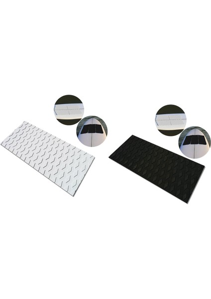 2pcs Sörf Tahtası Güverte Çekiş Tahtası Eva Sıkı Anti-Sıkılmış Anti-Sıvı Güverte Padi Tekne Güvertesi Kayak Sörf Tahtası Dikey Kürek Tahtası Skimboardlar-Beyaz ve Siyah (Yurt Dışından)