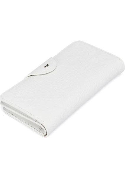 Beyaz Hakiki Deri Kadın Cüzdan - S1CB00005767-D0A