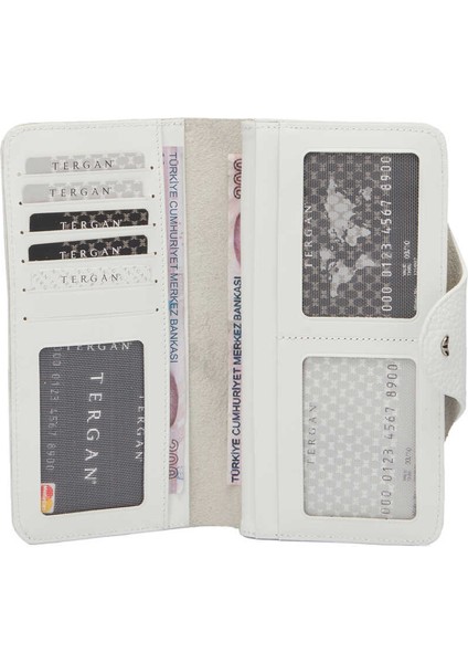 Beyaz Hakiki Deri Kadın Cüzdan - S1CB00005767-D0A