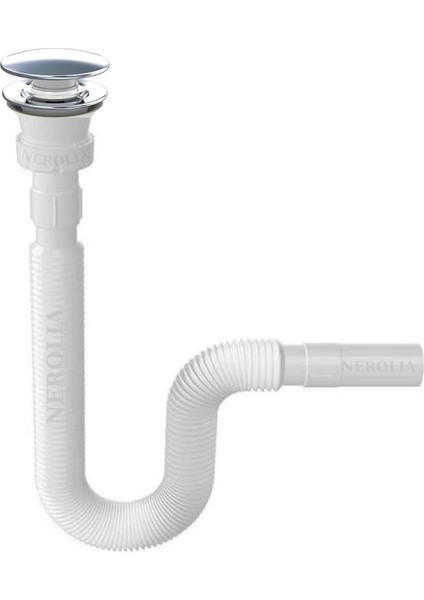 üretim koku önleyici stoplu paslanmaz çelik süzgeçli lavabo gider hortumu / körüklü pop up lavabo sifonu/eviye gider (75 cm)