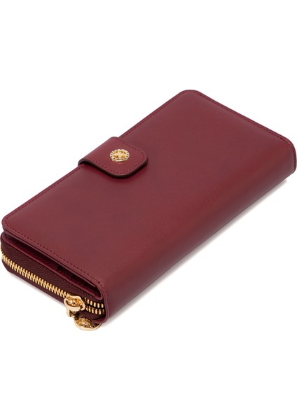Bordo Hakiki Deri Kadın Cüzdan - S1CB00005789-X31