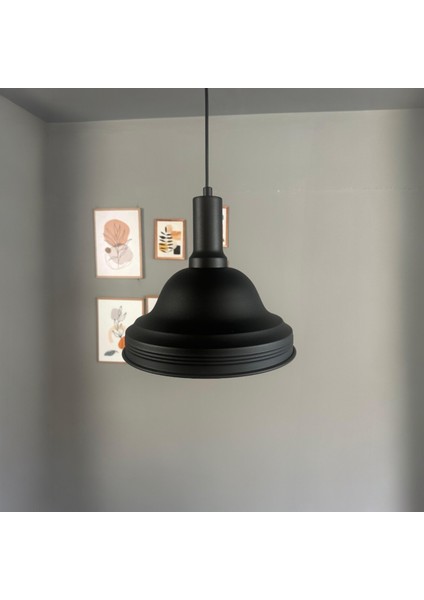 Ulmete Siyah Fener Başlık Tekli Sarkıt Avize Salon Ofis Otel Restoran Avizeleri Vintage Tasarım modelleri
