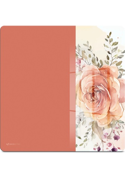 Cam Kesme Tahtası ve Sunumluk Kare Vintage Orange Rose 30X30 cm fiyatları