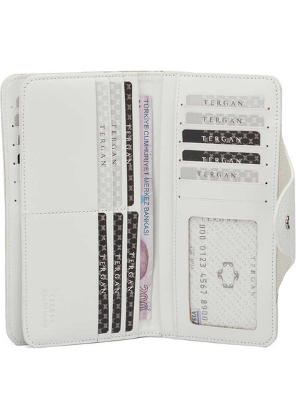 Beyaz Hakiki Deri Kadın Cüzdan - S1CB00005767-D0A