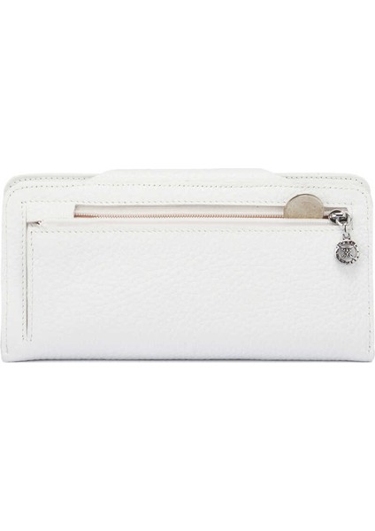 Beyaz Hakiki Deri Kadın Cüzdan - S1CB00005767-D0A