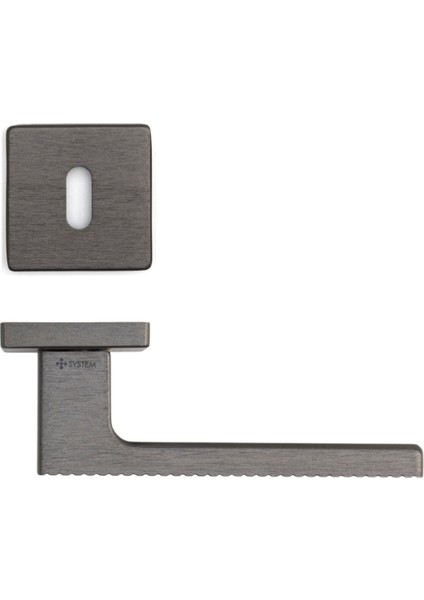 Tuna Rozetli Kapı Kolu Kalaylı Siyah Saten Renk Oda Rozetli