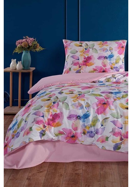 Flowers %100 Pamuk Tek Kişilik Nevresim Takımı