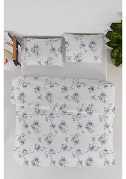 Percale Daphne Blue %100 Pamuk 82 Tel 208TC Çift Kişilik Nevresim Seti fırsatları