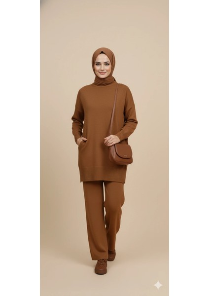 Triko Tunik Pantolon Tesettür Takım