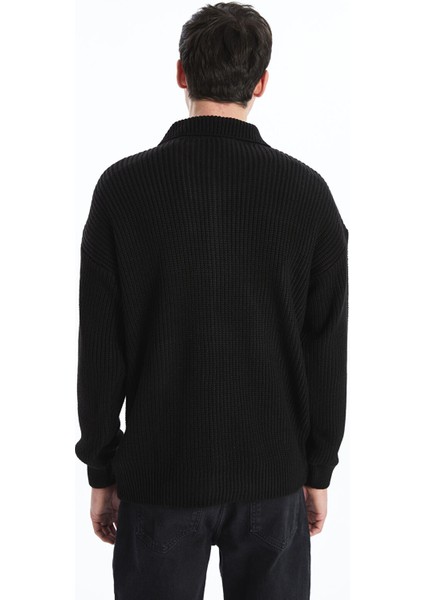 Yeni Sezon Standart Kalıp Ceket Yaka Erkek Triko Hırka fırsatları