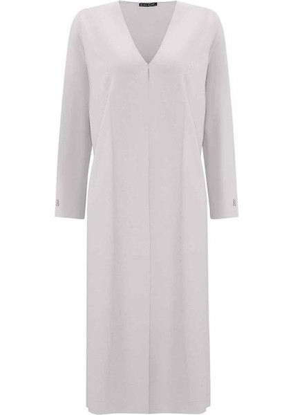 T25PF-9003 Mıssdalıda Düz Renk Uzun Triko Hırka