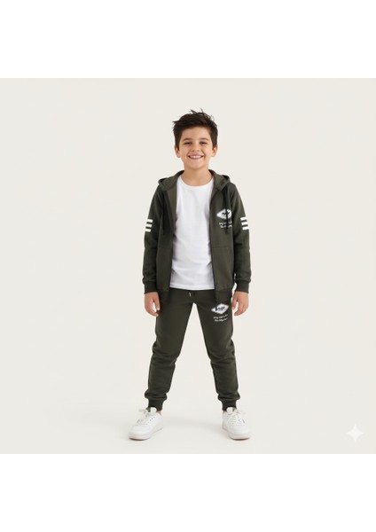 Erkek Çocuk 7 - 10 Yaş Uzun Kollu Fermuarlı Okul Kreş Eşofman Takımı