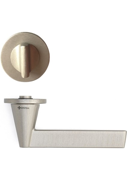 Robın Rozetli Kapı Kolu Nikel Saten Renk Wc Mandallı Rozet