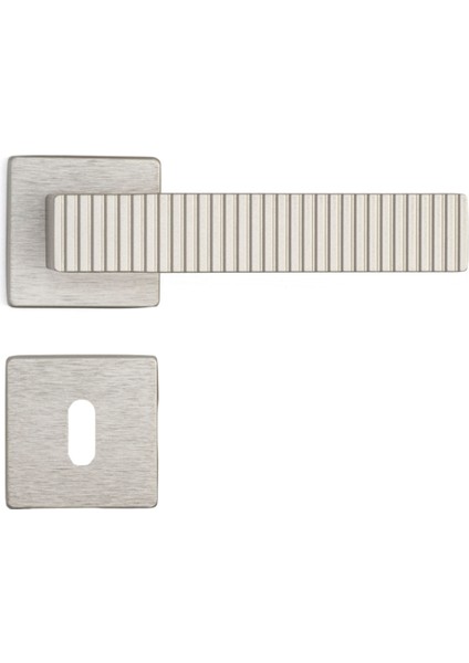 Tuna Rozetli Kapı Kolu Nikel Saten Renk Oda Rozetli