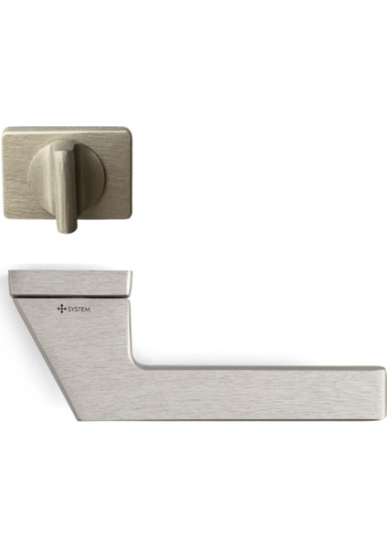 Zyra Rozetli Kapı Kolu Nikel Saten Renk Wc Mandallı Rozet