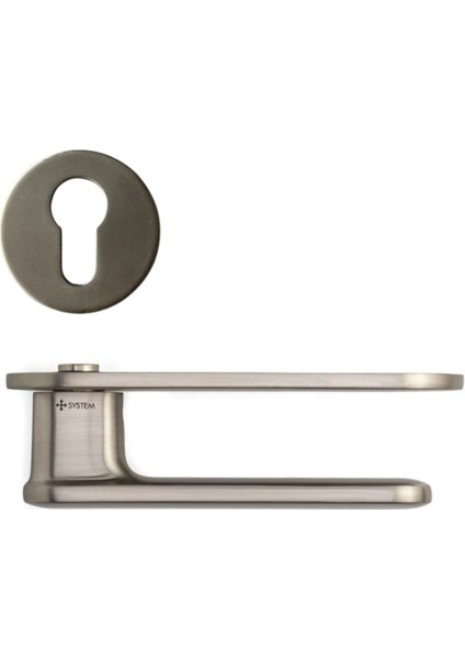 Sınus Rozetli Kapı Kolu Nikel Saten Mat Renk Yale ( Dış Kapı Rozetli)