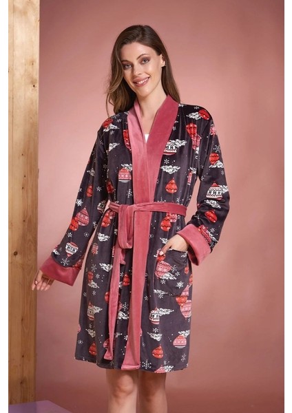 Kadın Renkli Süpersoft Tek Sabahlık