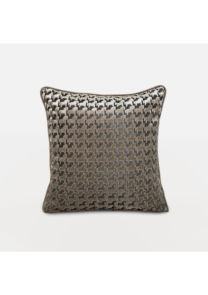 "troya" Dokulu At Figürlü Kırlent 45X45 - Vizon