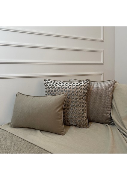 "troya" Dokulu At Figürlü Kırlent 45X45 - Vizon fiyatları