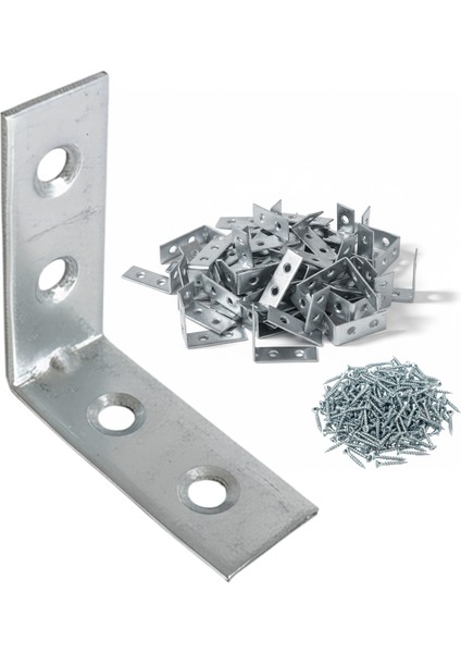 (50 Adet) Metal Köşebent 40X40X15 mm Kalın L Demiri Gönye Mobilya Duvar Sabitleme Bağlantı Aparatı indirimleri