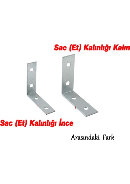 (50 Adet) Metal Köşebent 40X40X15 mm Kalın L Demiri Gönye Mobilya Duvar Sabitleme Bağlantı Aparatı fırsatları