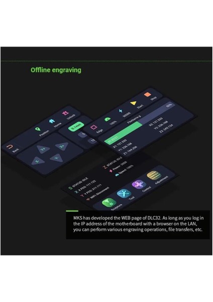 Mks DLC32 V2.0 Çevrimdışı Kontrol 32BITS ESP32 Wıfı Grbl Tft Masaüstü Lazer Oyma Makinesi Dıy Evrensel Anakart